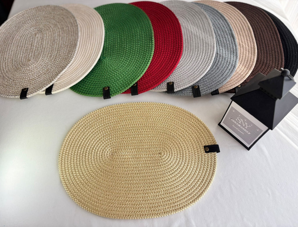 Handmade Oval Rope Placemat Set – Woven Dining Table Decor