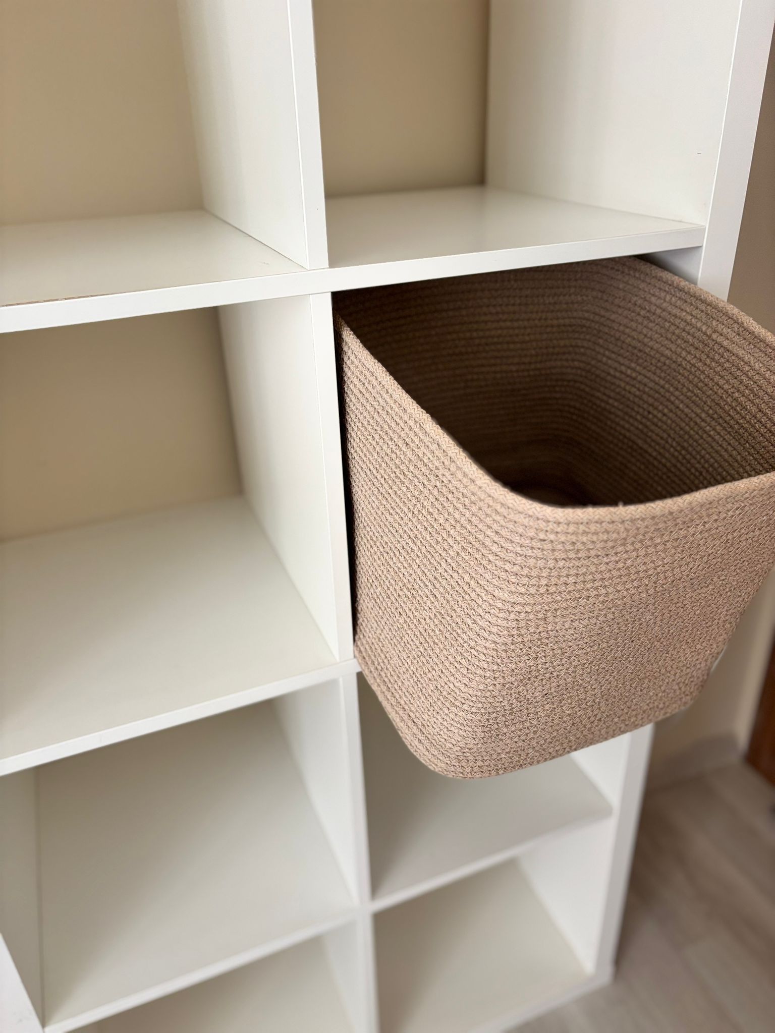 Customizable Cotton Woven Basket, Rectangle Cotton Baskets, Handmade Cotton Rope Basket, Square Cotton Rope Storage Basket, Bathroom Rope Storage Bowls