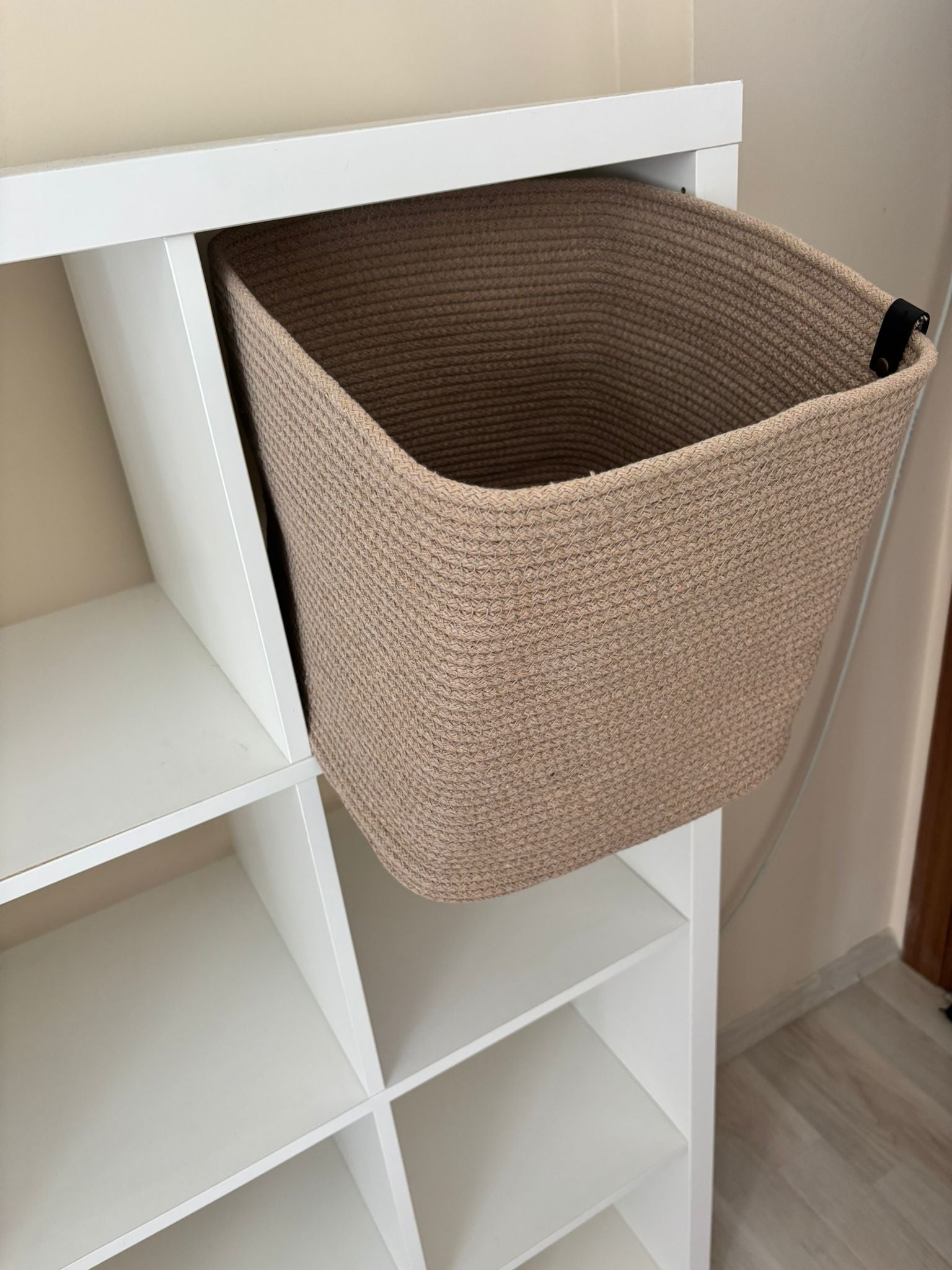 Elaborate Woven Storage Basket for IKEA KALLAX Shelf | Washable Cotton Rope Cube Bin | Handmade Organizer Basket Nursery Toy Storage Home Decor