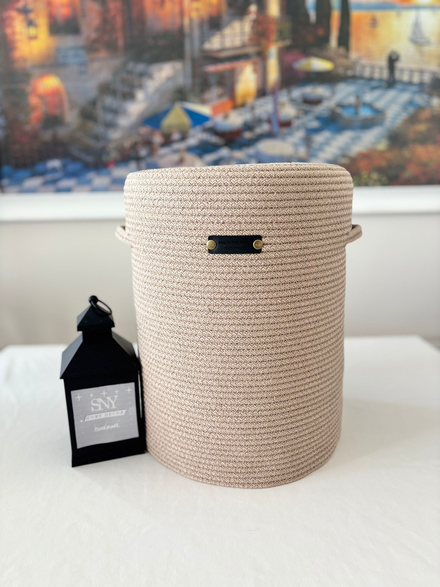 Handmade Woven Water Dispenser Bottle Cover: Rustic Crochet Carboy Cover