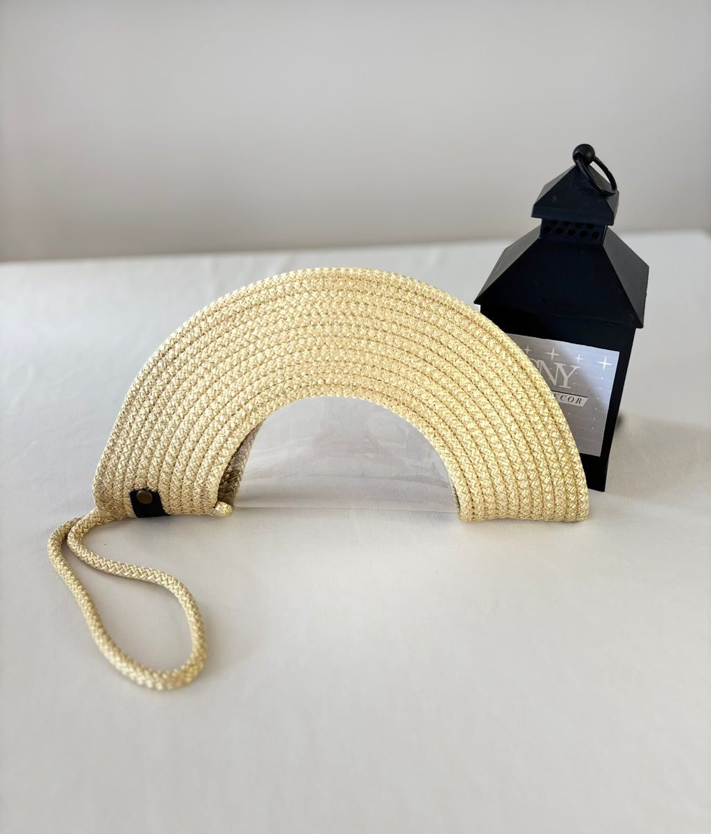 Gehäkelte Halbmond-Clutch: Sommerliche Strandtasche aus Baumwolle, Seil-Armbandtasche