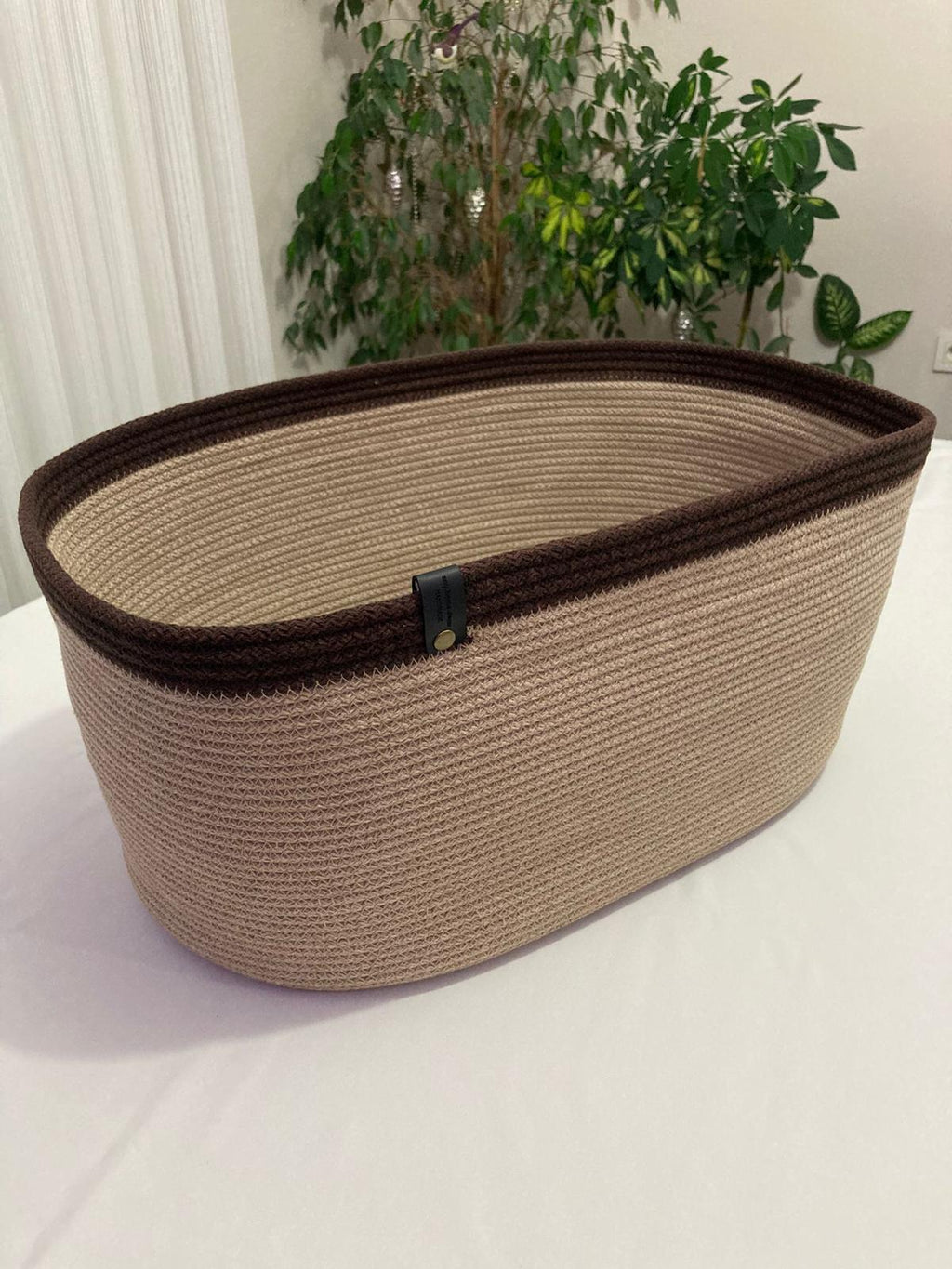 Customizable Cotton Woven Basket, Rectangle Cotton Baskets, Handmade Cotton Rope Basket, Square Cotton Rope Storage Basket, Bathroom Rope Storage Bowls