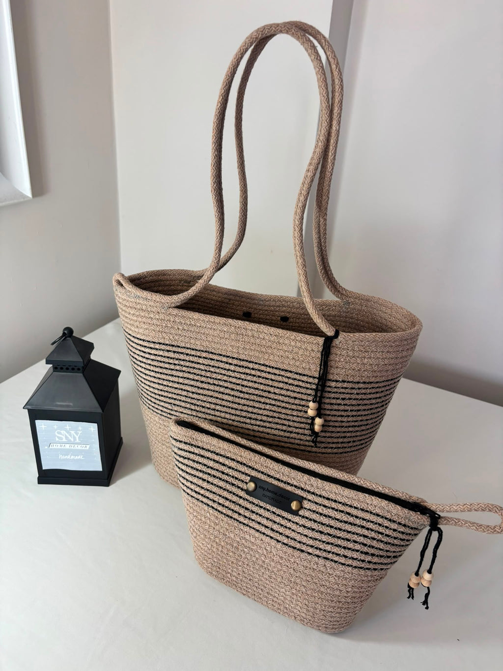 Boho beach tote bag with spacious interior