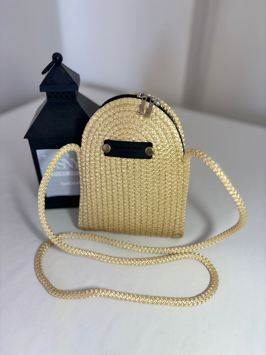 Handmade Woven Phone Crossbody Bag, Straw Cell Phone Purse, Boho Summer Phone Bag, Small Shoulder Bag, Beach Travel Bag