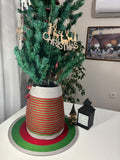 2-Piece Set Handmade Wicker Christmas Tree Stand Cover, Rustic Tree Skirt, Eco-Friendly Base Cover