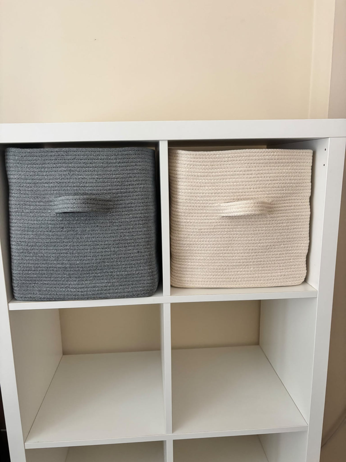 Handmade Storage Basket, IKEA KALLAX Shelf Organizer, Washable Cotton Rope Cube Bin, Handmade Organizer Basket Nursery Toy Storage  Home Decor