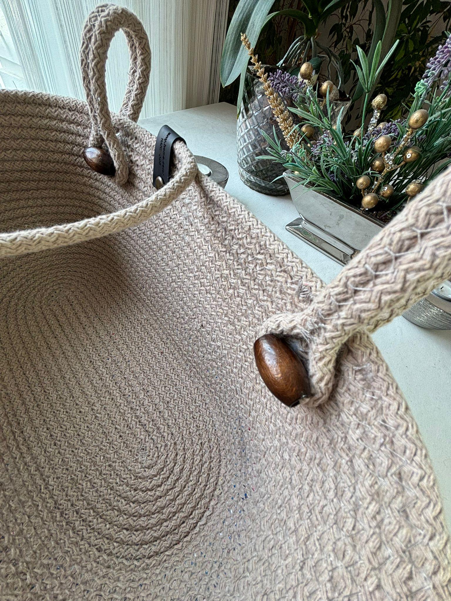 Hanging Cotton Rope Storage Basket: Multi-Use Organizer