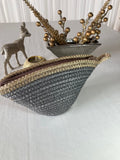 Handwoven Straw Makeup Bag: Boho Cosmetic Zipper Pouch