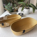 Handmade Woven Bread Basket Set: Rustic Kitchen Table Decor