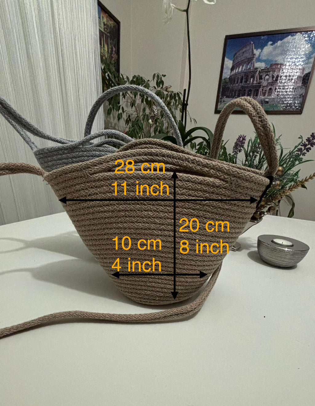 Handmade Rope Tote Bag: Woven Braid Purse - Boho Minimalist Handbag