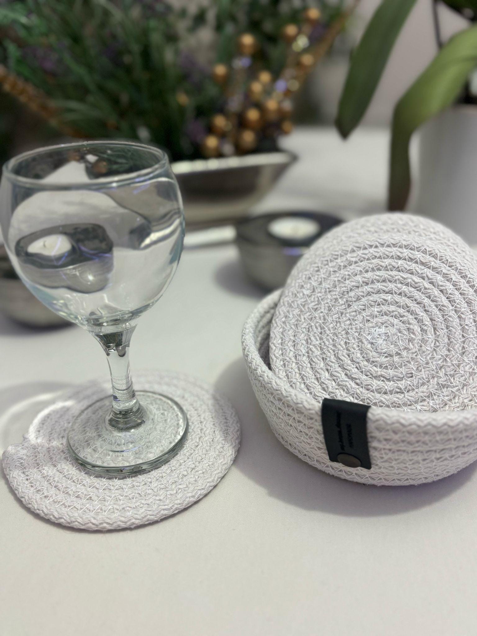 Handmade Cotton Rope Placemat Set: Dining Table Decor