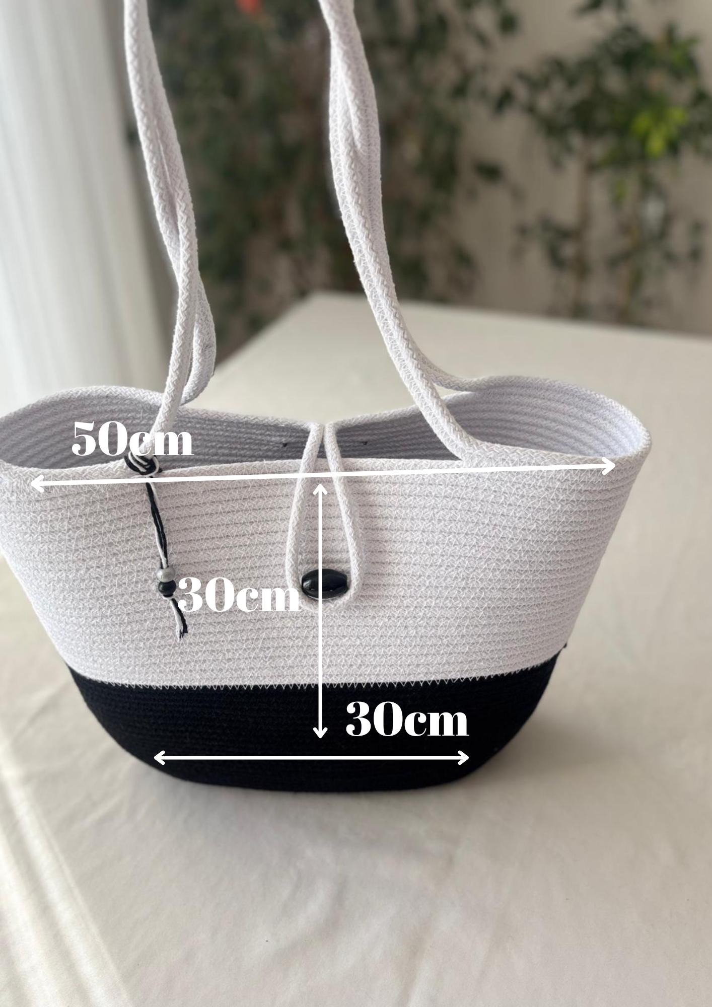 Handgefertigtes Juteseil-Taschenset: Geflochtene Strandtasche & Clutch