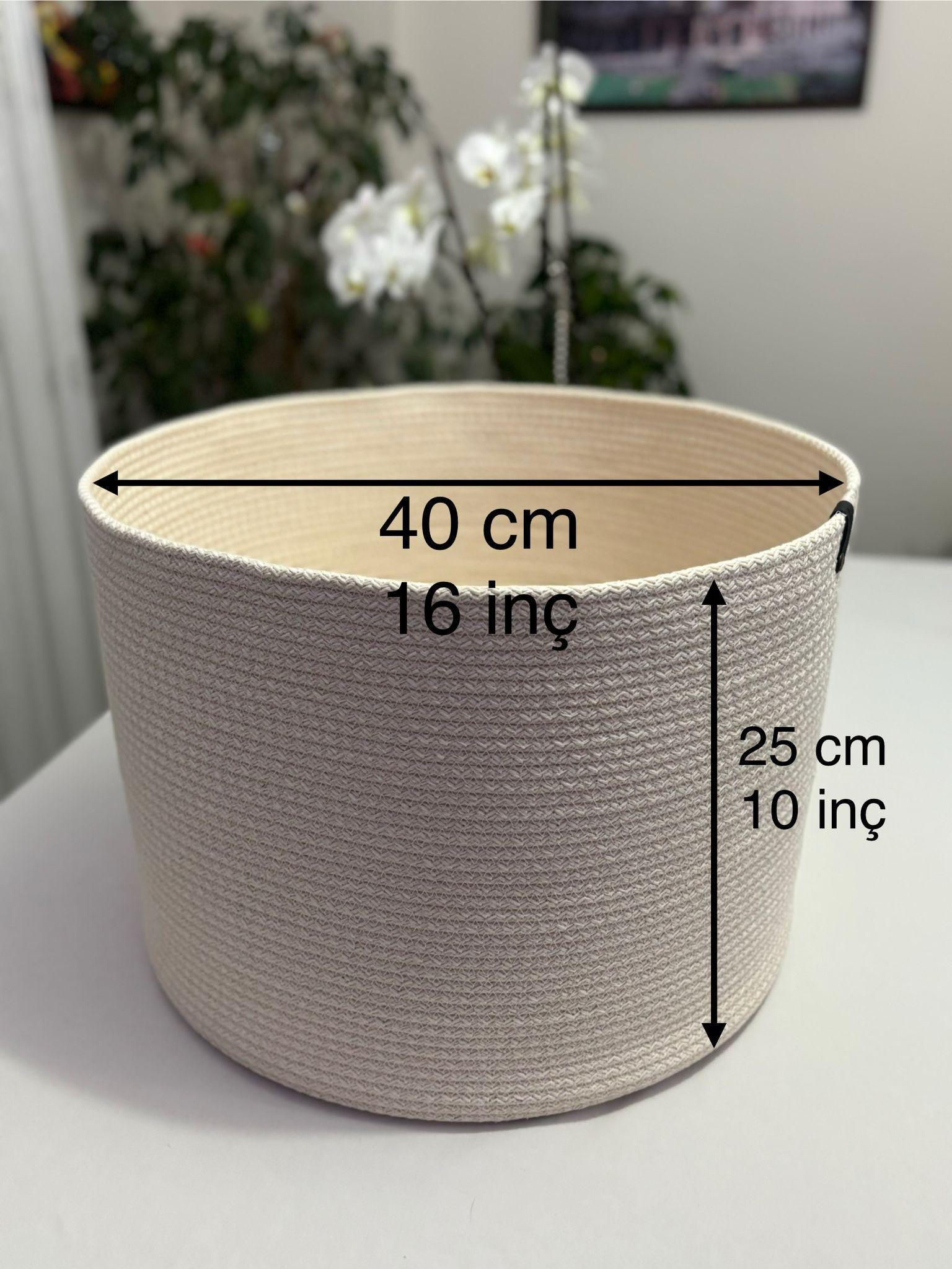 Handmade Cotton Rope Basket with Lid: XL Woven Storage Organizer