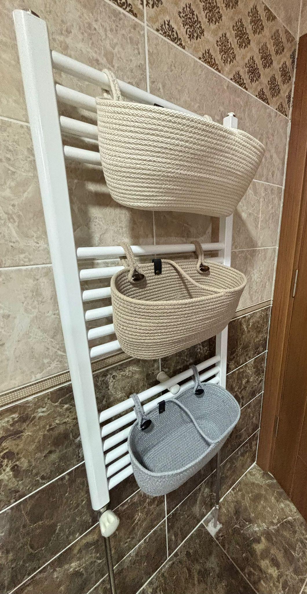 Hanging Cotton Rope Storage Basket: Multi-Use Organizer
