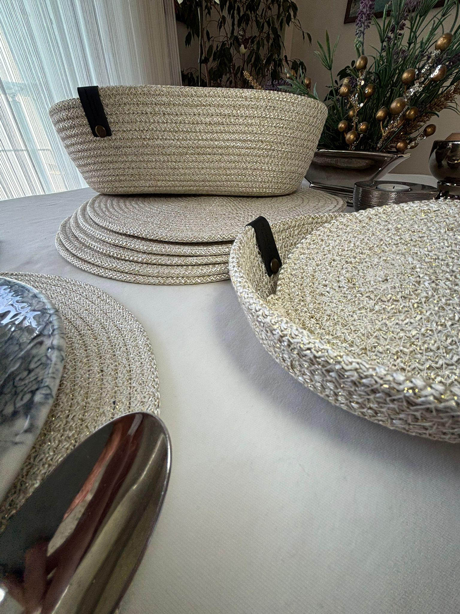 Handmade Cotton Rope Placemat Set: Dining Table Decor