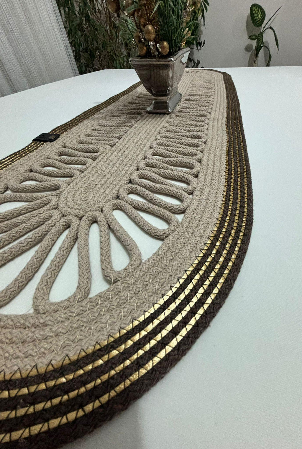 Crochet Cotton Table Runner: Boho Style, Handmade Table Linens