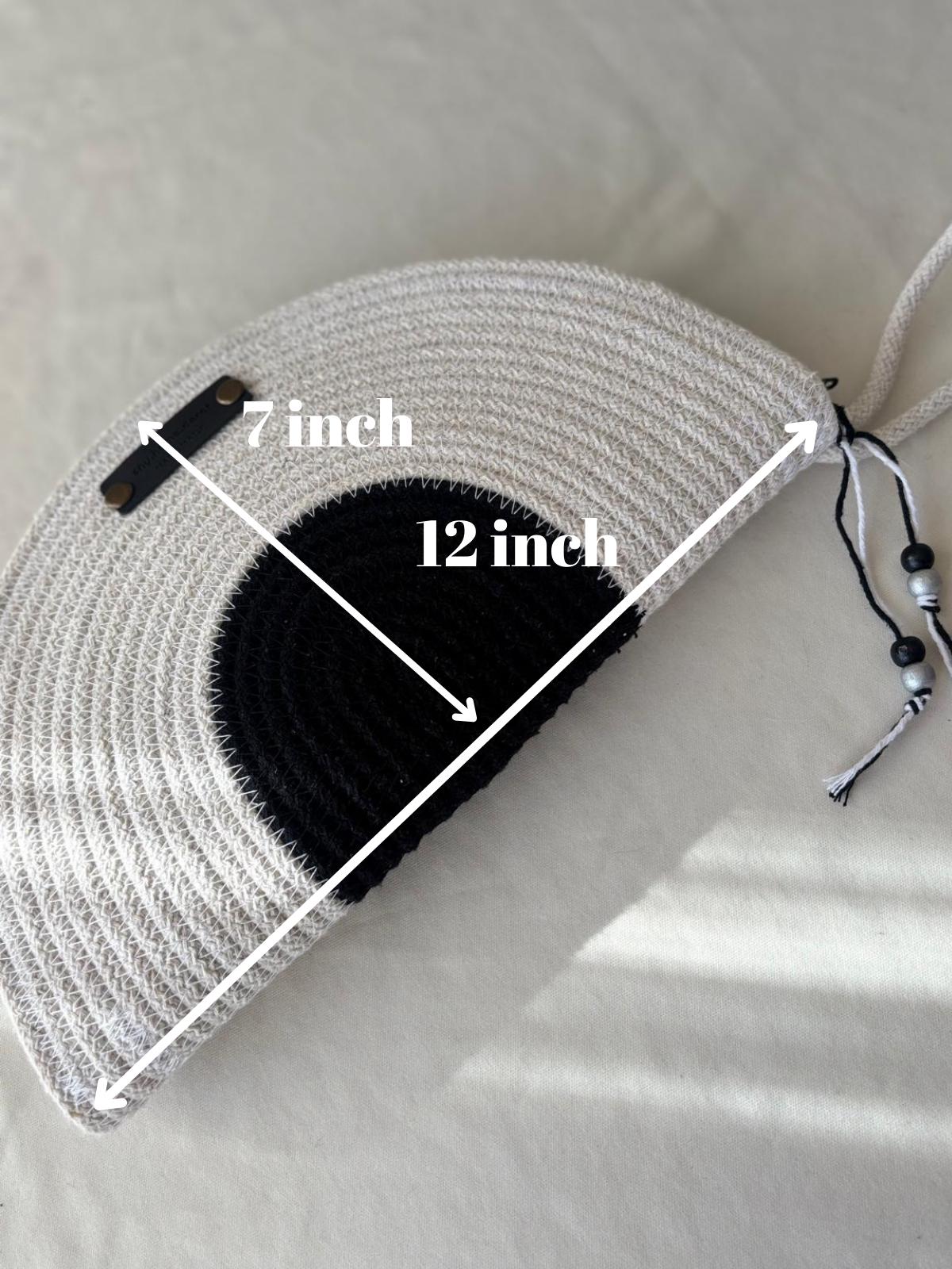 Crochet Half Moon Clutch: Handmade Cotton Wrist Bag