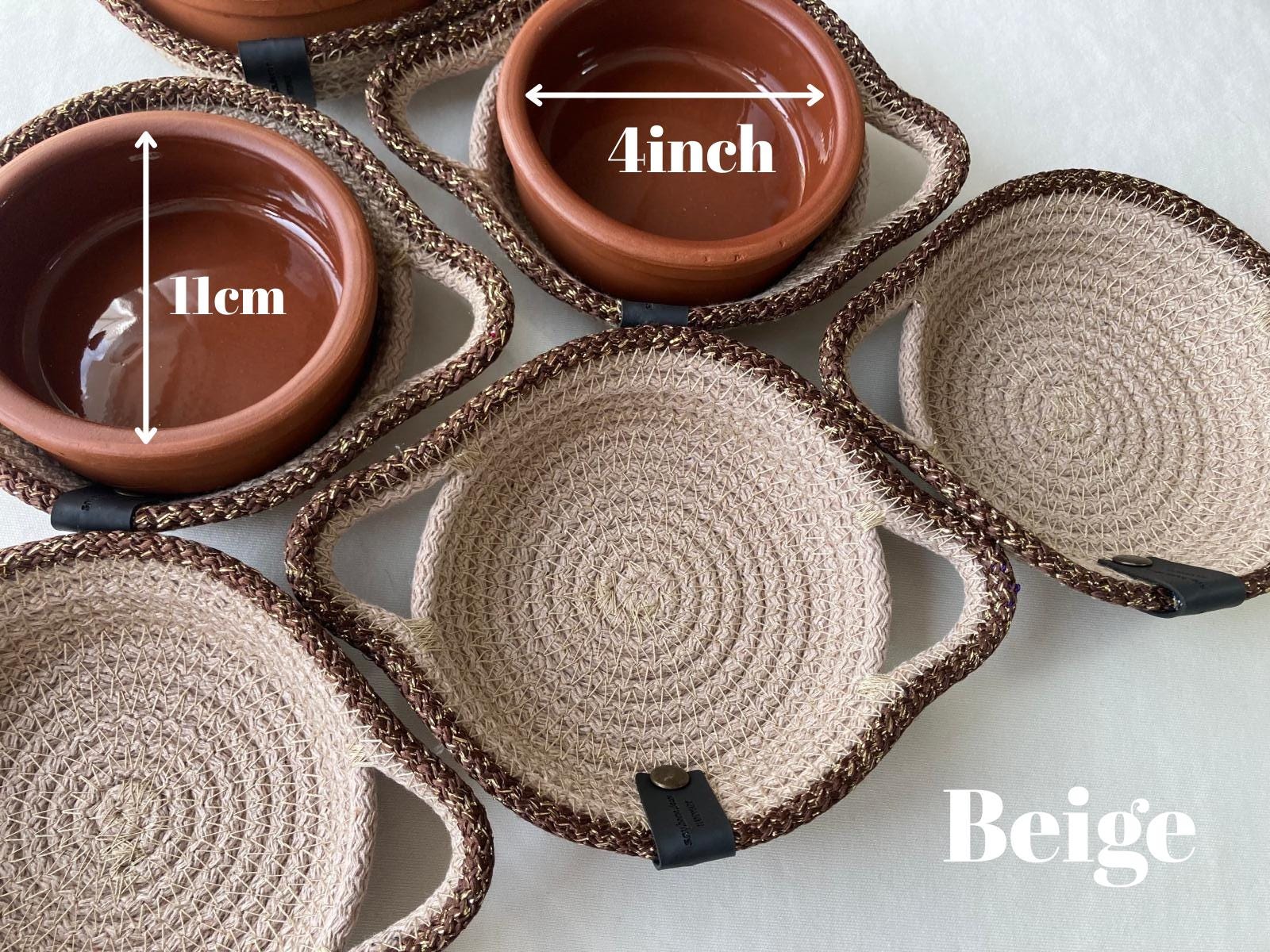 Handmade Terracotta Casserole Dish with Woven Cover - Hot Meal Serving