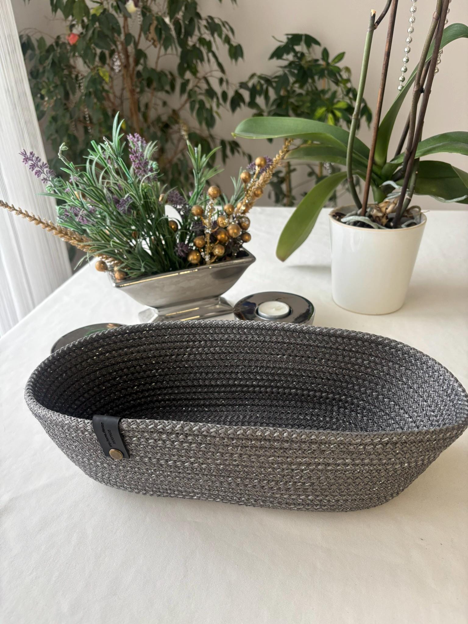 Gray Handmade Cotton Rope Placemat Set: Dining Table Decor
