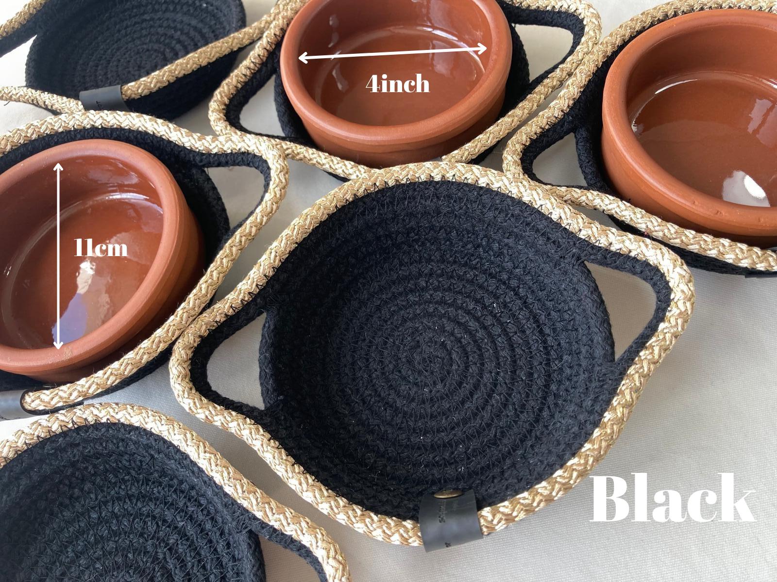 Handmade Terracotta Casserole Dish with Woven Cover - Hot Meal Serving