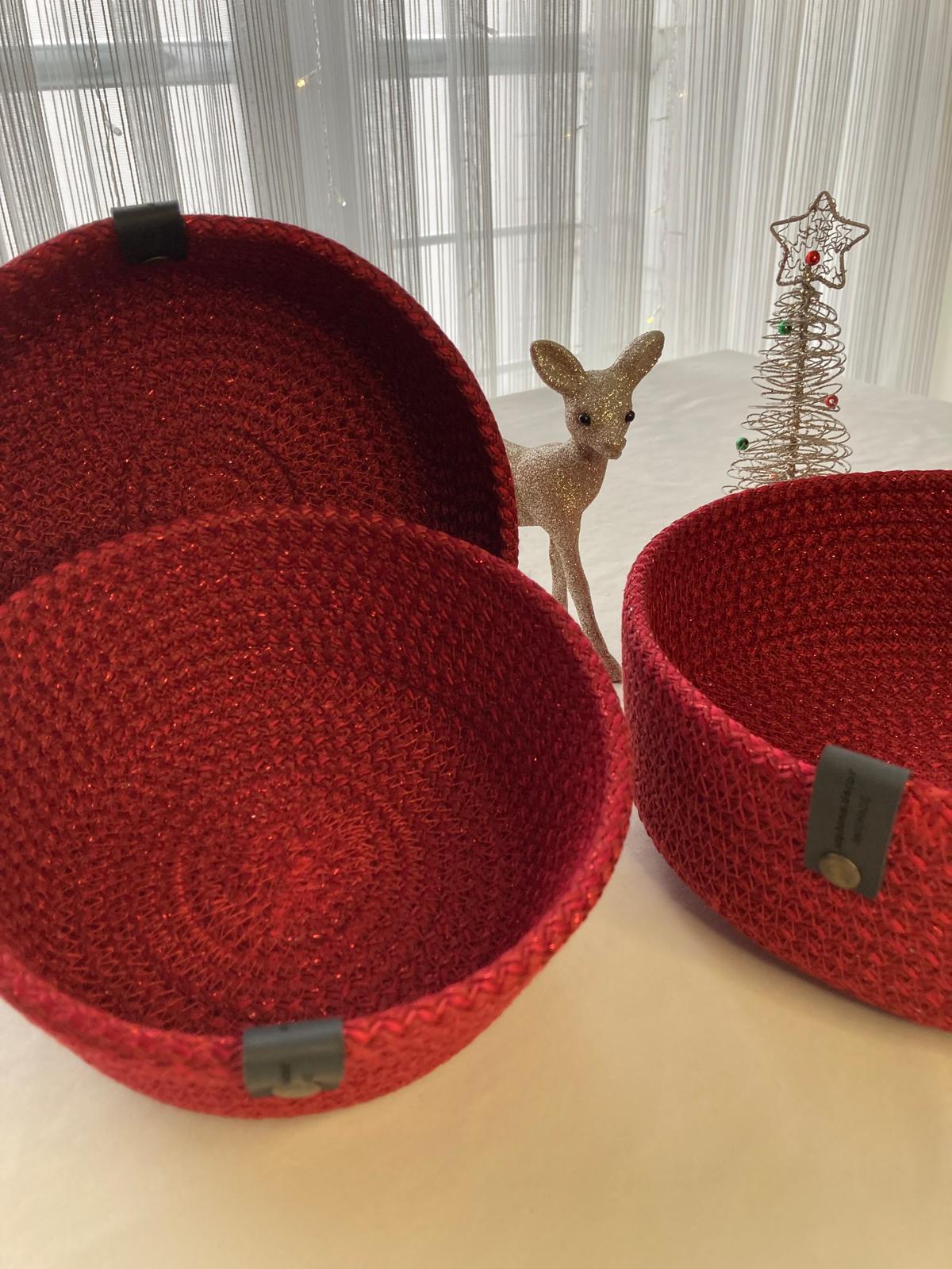 3 or 4-piece Set - Handmade Cotton Rope Basket - Woven Storage Baskets, Boho Decor