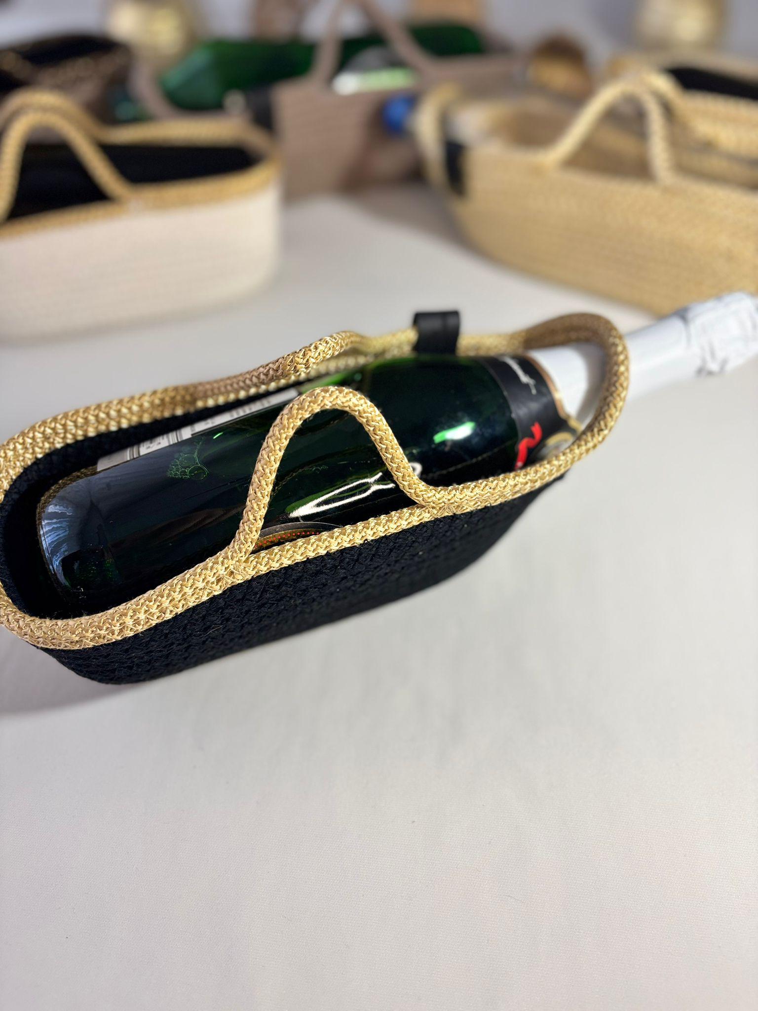 Handmade Crochet Wine Bottle Holder – Woven Sleeve Carrier, Gift Bag