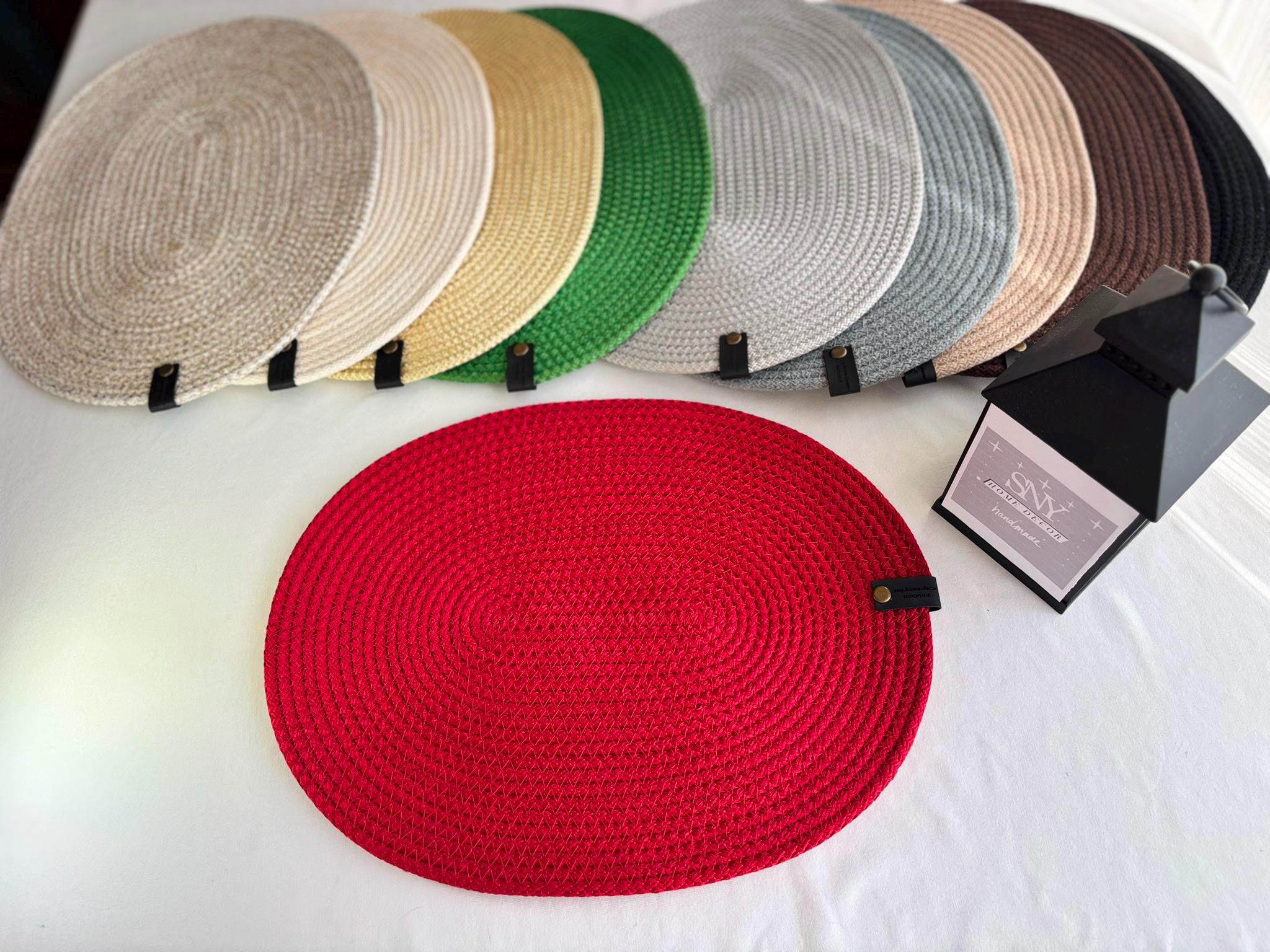 Handmade Oval Rope Placemat Set – Woven Dining Table Decor