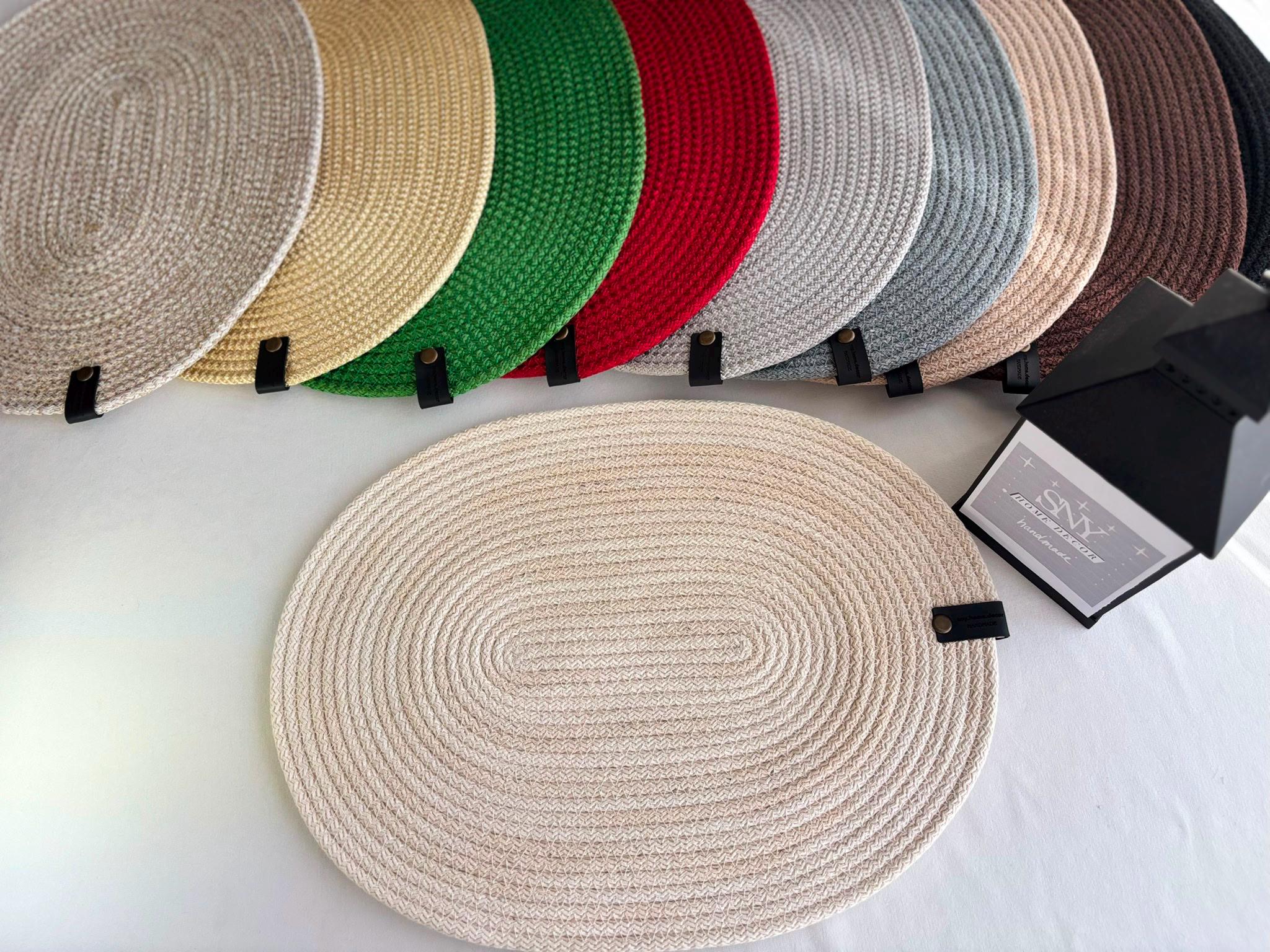 Handmade Oval Rope Placemat Set – Woven Dining Table Decor