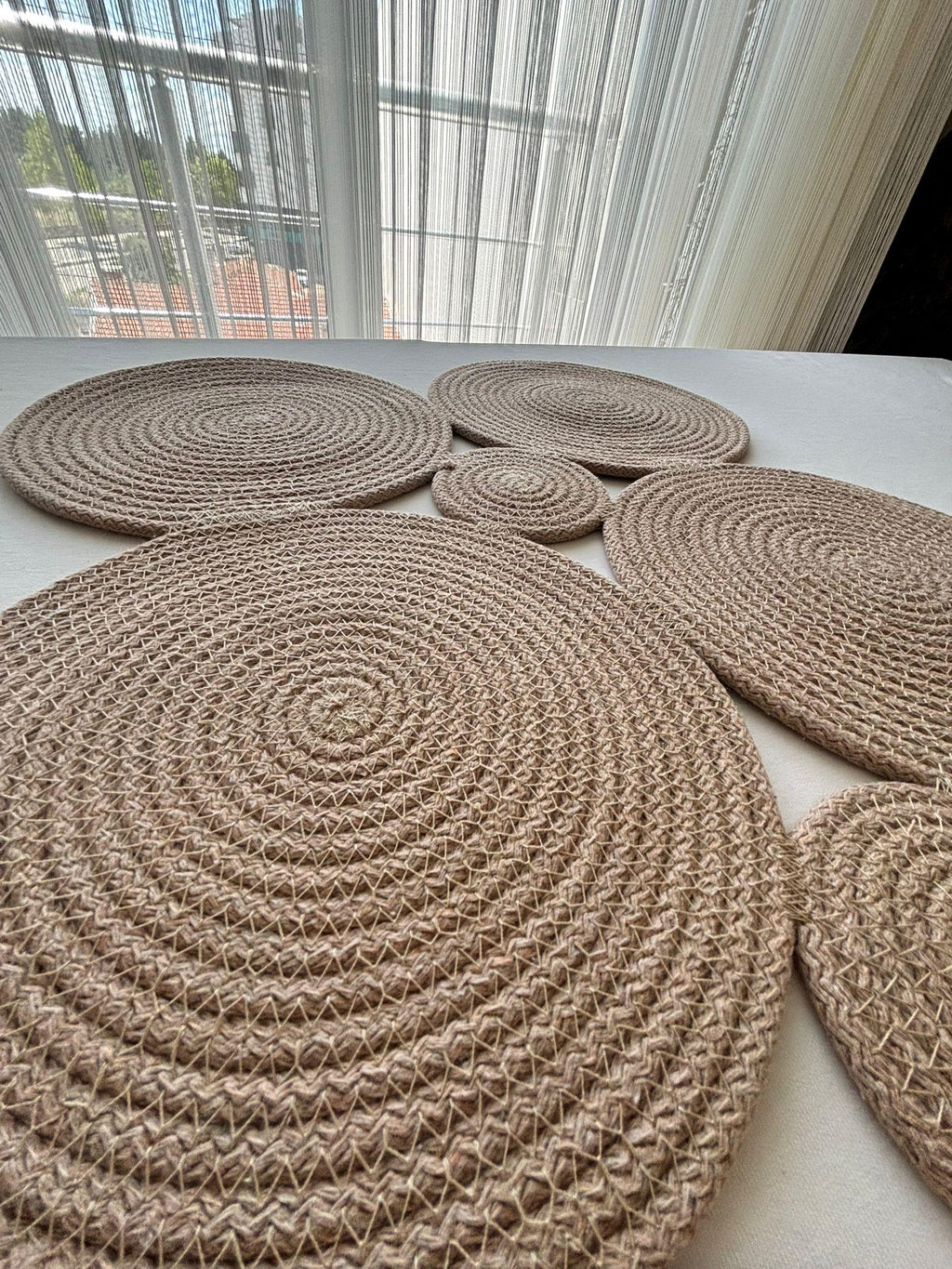 Handwoven Rug, Tress Cord Rectangular Rug , Handmade Braided Area Rug, Farmhouse Floor Decor , Boho Home Accent