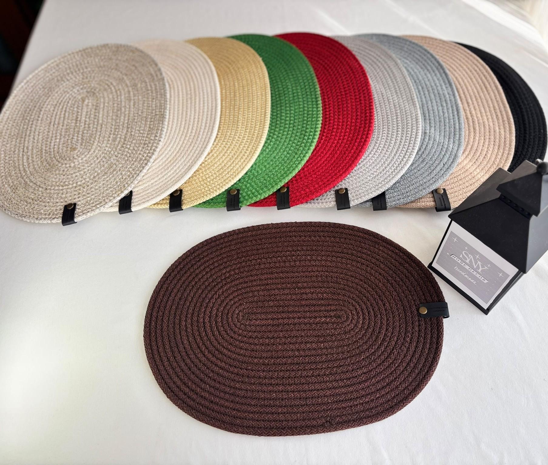 Handmade Oval Rope Placemat Set – Woven Dining Table Decor