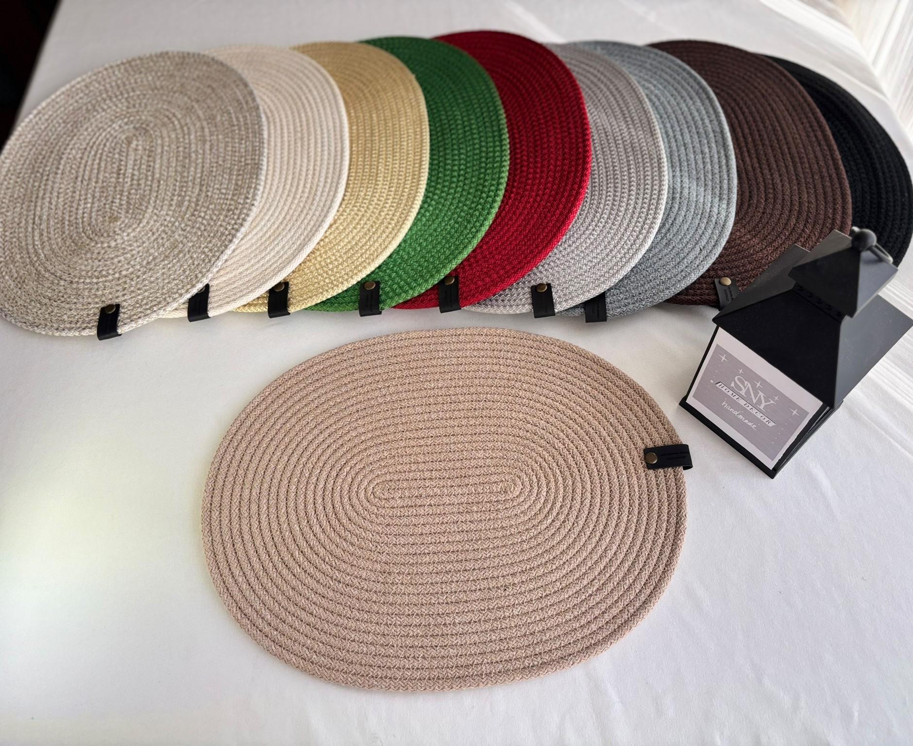 Handmade Oval Rope Placemat Set – Woven Dining Table Decor