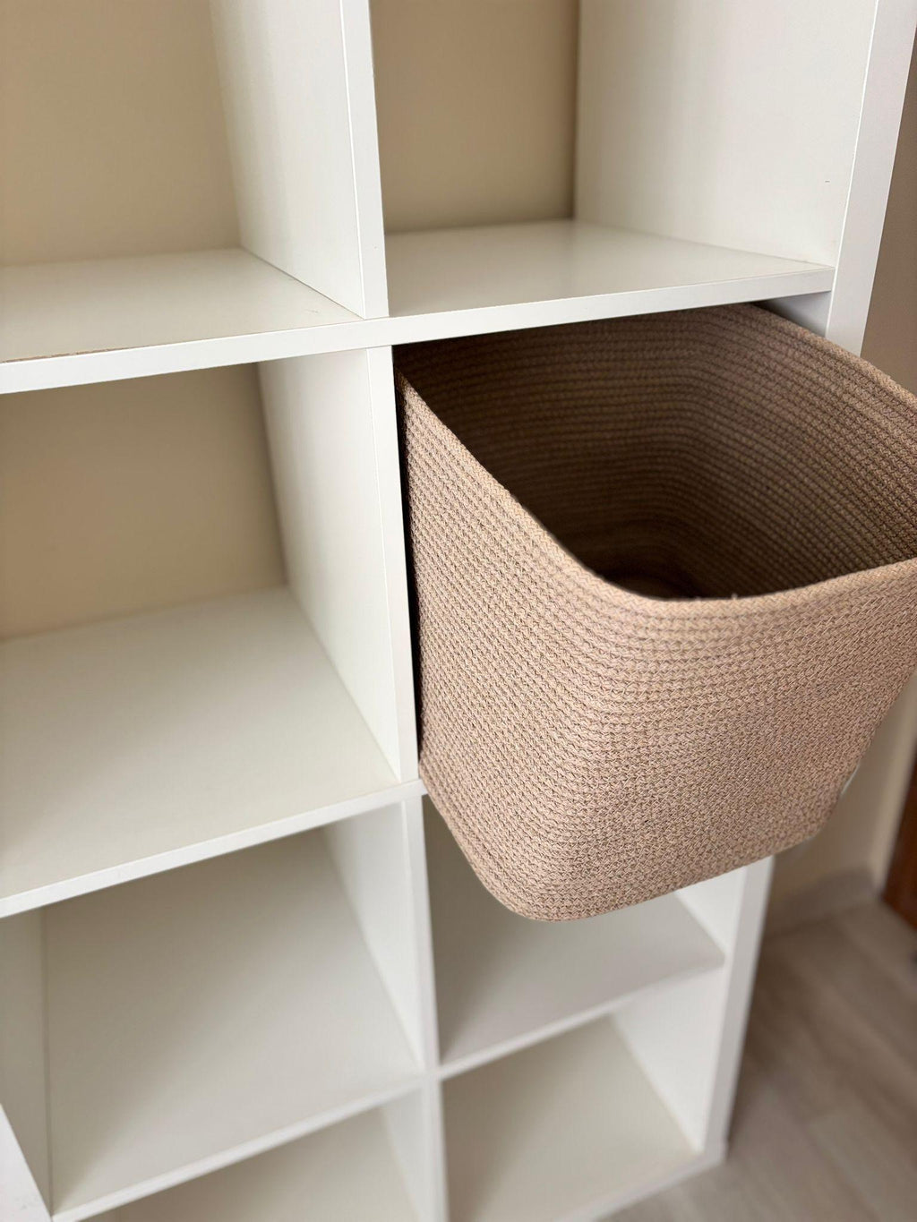 Handwoven Storage Basket for IKEA KALLAX Shelf | Washable Cotton Rope Cube Bin | Handmade Organizer Basket Nursery Toy Storage  Home Decor