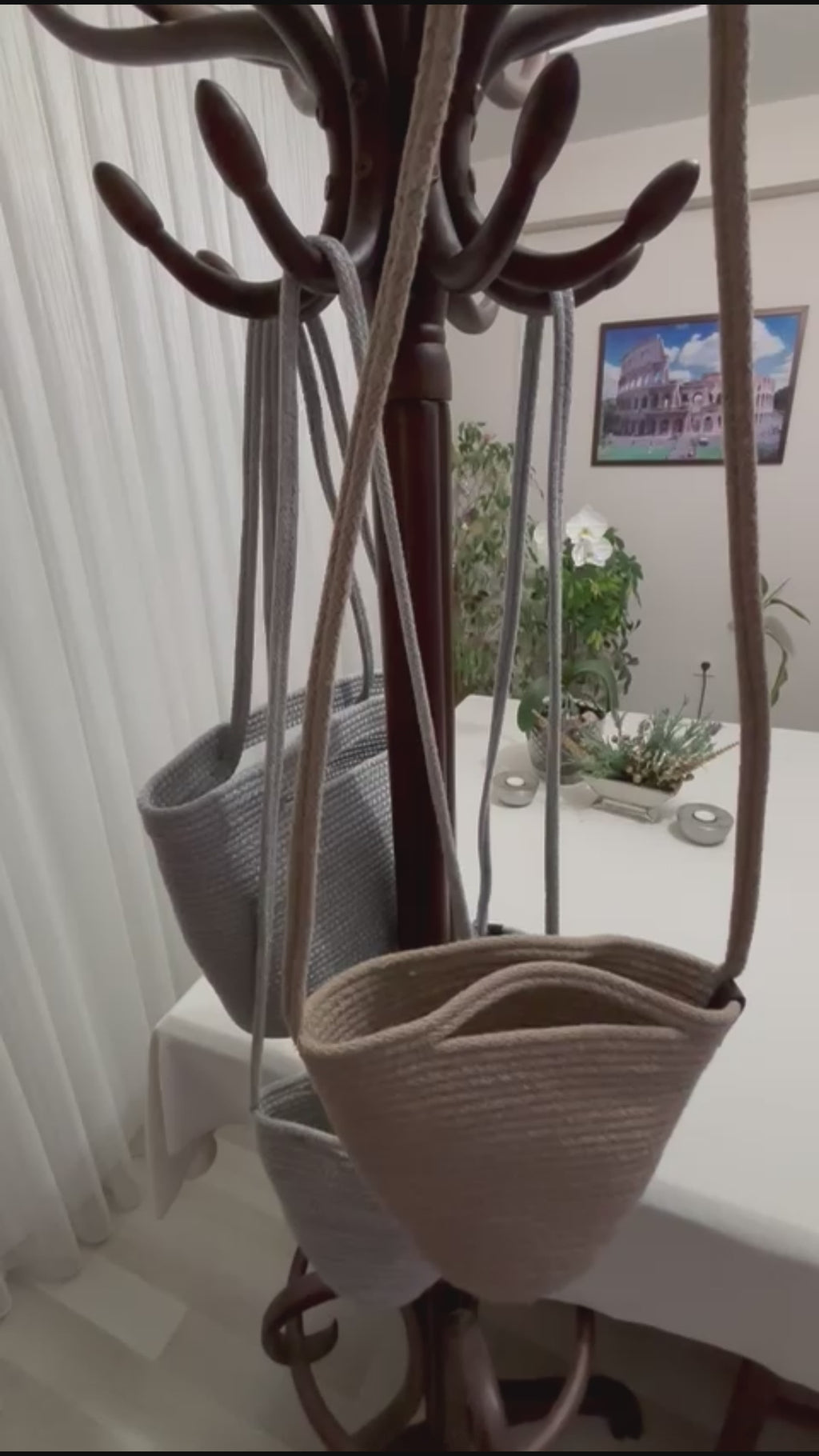 Handmade Rope Tote Bag: Woven Braid Purse - Boho Minimalist Handbag