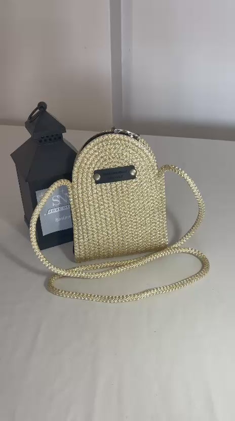 Handmade Woven Phone Crossbody Bag, Straw Cell Phone Purse, Boho Summer Phone Bag, Small Shoulder Bag, Beach Travel Bag