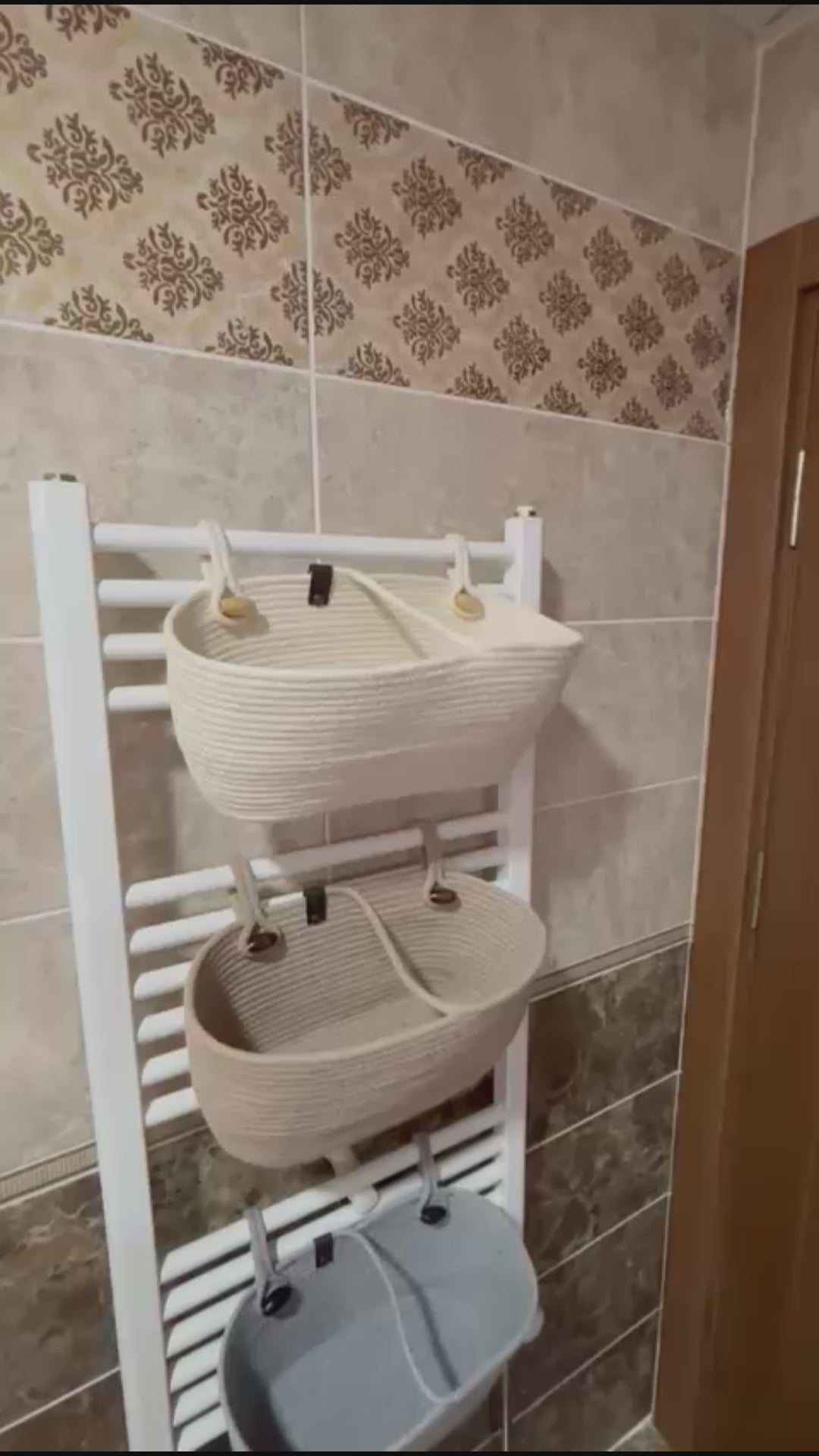 Hanging Cotton Rope Storage Basket: Multi-Use Organizer